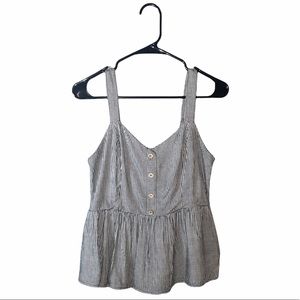 Japna Checkered Print Black and White Stretchy Frill Top With Buttons